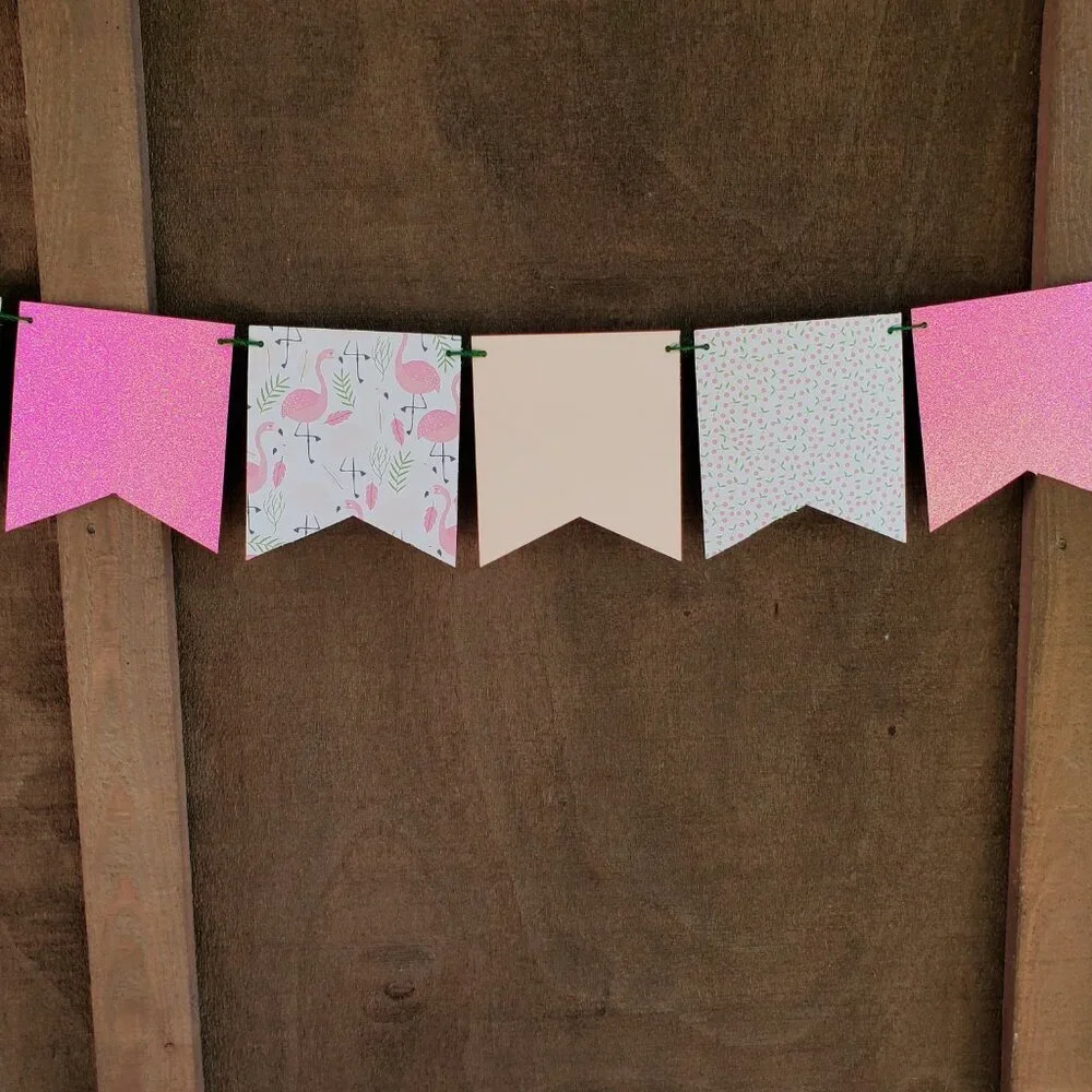Flamingo Pink and Green Party Decorations Set